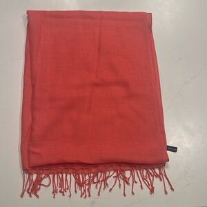 Ann Taylor 100% Wool Pashmina Scarves in Coral, 80” x30”